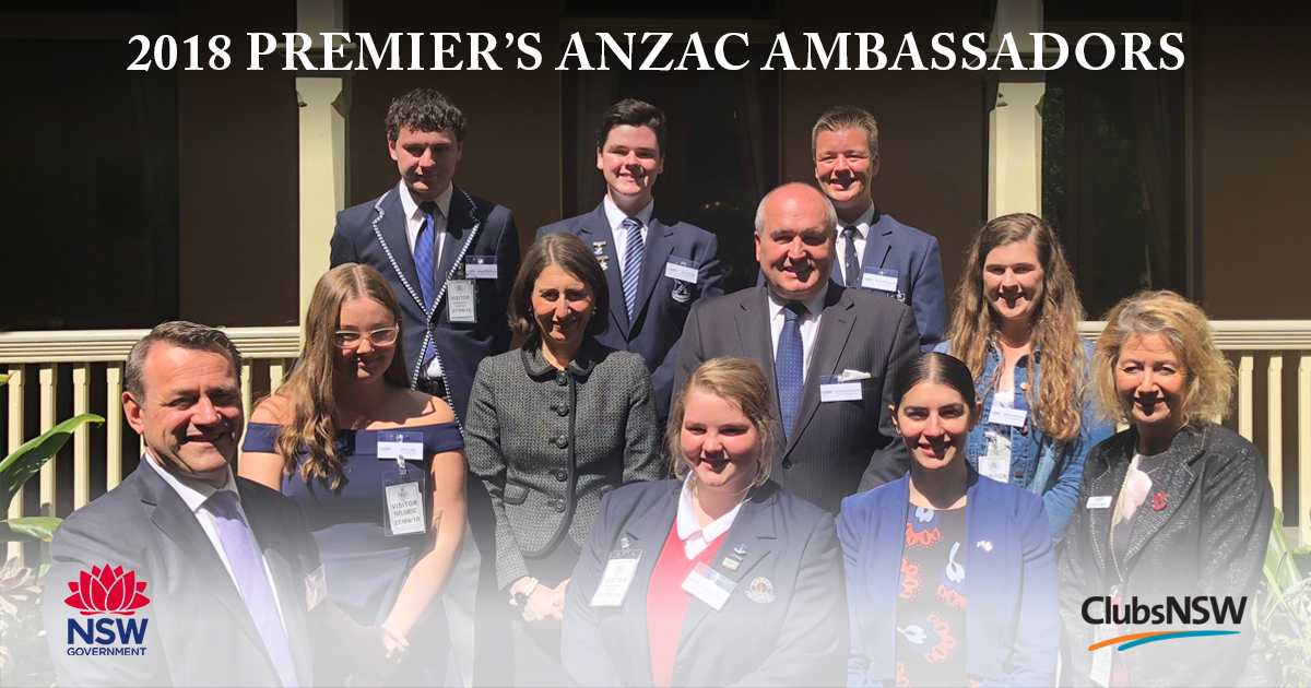 The 2018 Anzac Ambassadors have been announced