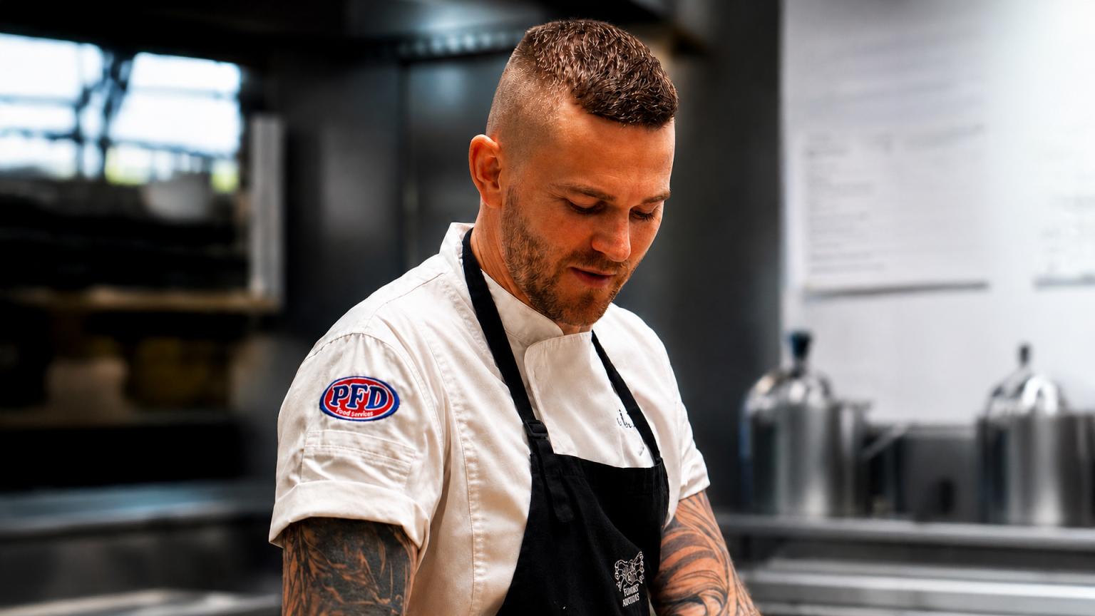 Chef Bobby Ellis from Club Cowra cooking in the club restaurant.